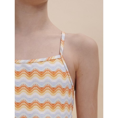 Swimsuit for girls, height 128-134 cm, orange color-2