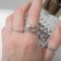 Ring set 5 pieces "perfect fingers" grace, white color in silver