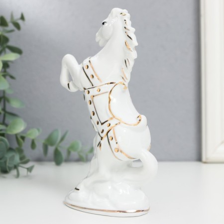 Souvenir Ceramics "White Horse on the Hids" with gold, 15 cm-2