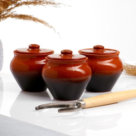 Set "Vyatka Ceramics Trio" 0.5lx3pcs + grasp, tinted