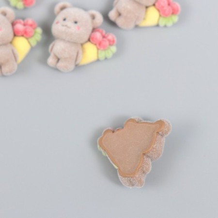 Decor for creativity velvet spraying "Bear with a bouquet" 0.6x1.8x2 cm-1