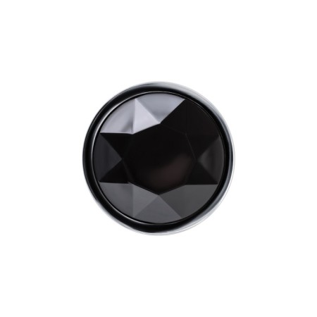 Anal sleeve of little cuts, silver, with a black crystal, Ø 2.5 cm, 48 g-3
