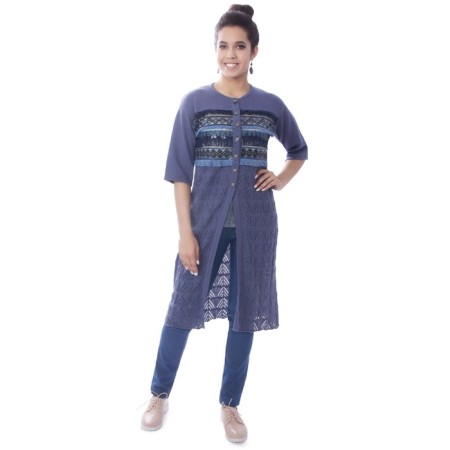 Cardigan female, size 42, blue color
