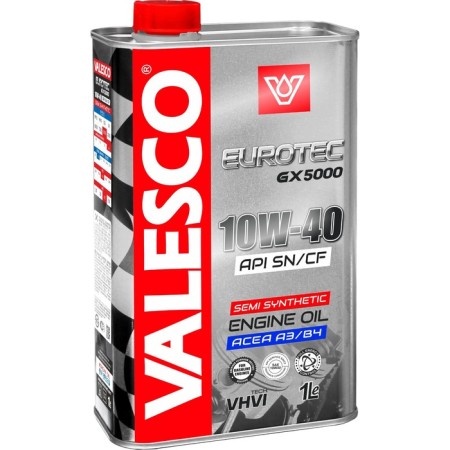 Semi-synthetic oil Valesco Eurotec GX 5000 10W-40 API SN/CF, 1 liter