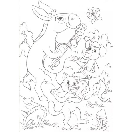 Coloring "Bremen musicians", A5-4