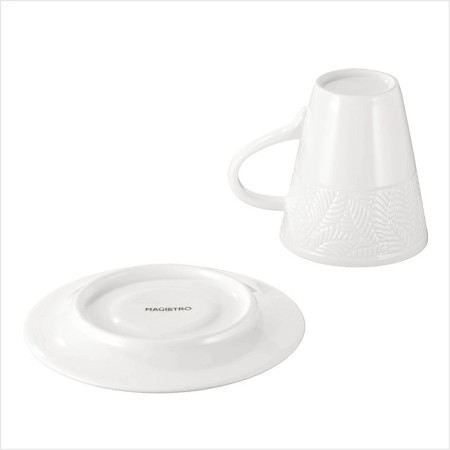 Tea couple Porcelain Magistro Crotone, 2 items: a 220 ml cup, a saucer d = 15 cm, white color-6