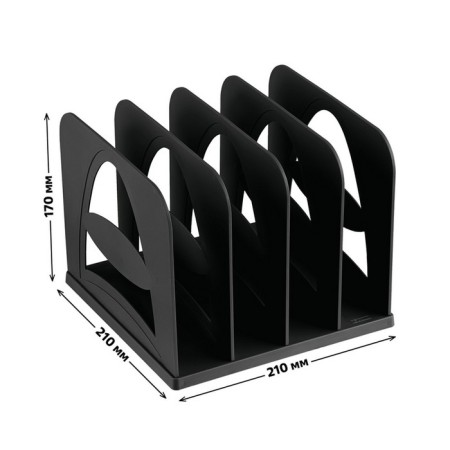 Top for magazines and papers (sorter) Istanm, team, 4 departments, black-2