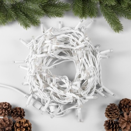 Garland “thread” 10 m, IP65, UMS, white rubber thread, 100 LED, glow of multi, 220 V-1