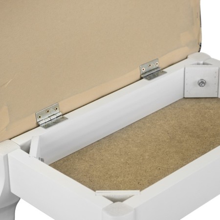 Retro banquet with storage white, 550x330x430, fabric strip brown.-3