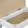 Retro banquet with storage white, 550x330x430, fabric strip brown.