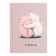 Notebook A6, 64 sheets in the cage "Hugs", a solid cover cardboard 7BC, matte lamination, glitter, block 60 g/m2