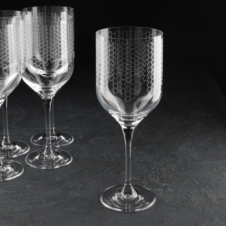 A set of glasses for the wine “Mind”, 400 ml, sot decor, 6 pcs-1