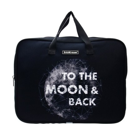 Folder with A4+handles, 360 x 290 x 70 mm, textile, Erich Krause Space Travel 57418