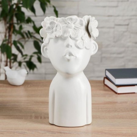 VAZA Ceramics Table "Blooming View" 11x27 cm, white