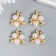 Decor for creativity Metal "3 pearls with leaves, rhinestones" set of 4 pcs 2.3x2.3 cm