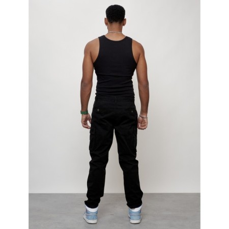 Cargo jeans male, size 56, black color-7