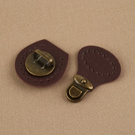 Bag Cauline, sewing, 6 × 4 cm, dark brown/bronze color-2