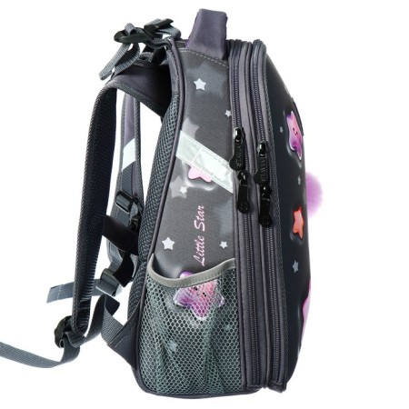 School backpack 38 x 30 x 16 cm, ergonomic back, stavia "stars", gray-3