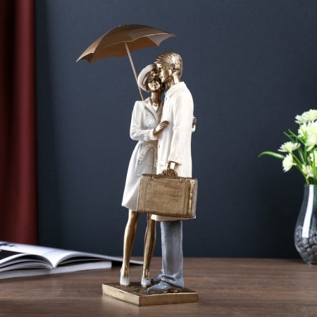 Souvenir Polystone Romance "Autumn Walk under the Umbrella" 41x11x15.5 cm-3