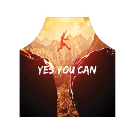 Apron kitchen with a photo print "Yes, you can", adjustable, size OS-2