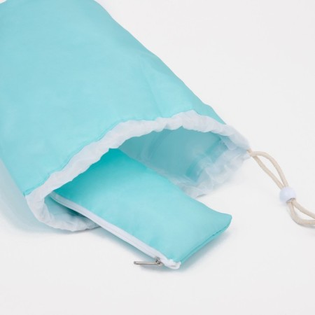 Cosmetic bag on a lace, with a wallet, blue color-2