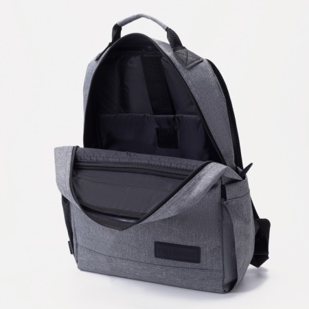 Male backpack on lightning, rise, external pocket, gray color-4
