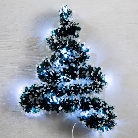 Girlyanda "Mishura" 1 m Rosa, IP20, green and white thread, 22 LED, 6 layers, D = 5 cm, glow white, CR2032X2