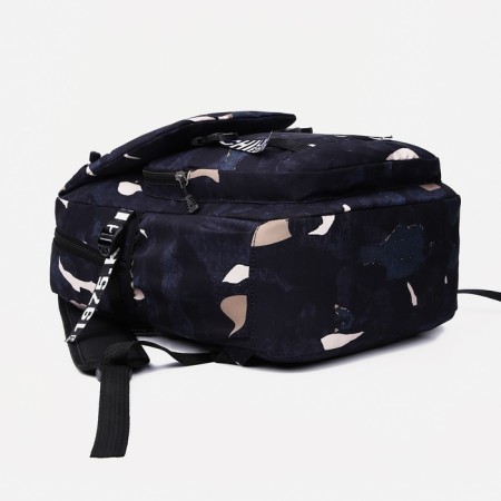 Young backpack from textiles on lightning, 4 pockets, blue color-2