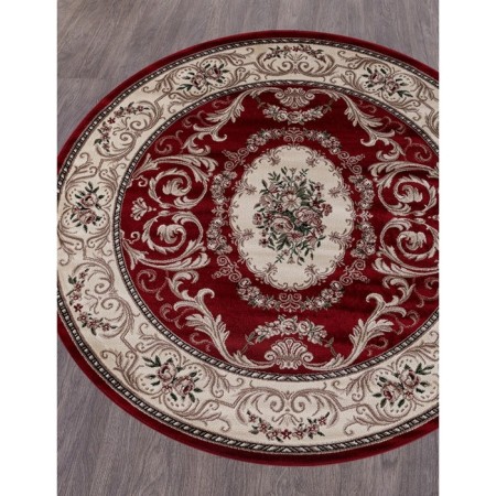Round Merinos Colzey Carpet, size 200x200 cm, Red color-1