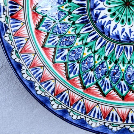 Largan Rishtan ceramics "Patterns", 33 cm, blue mix, deep-2