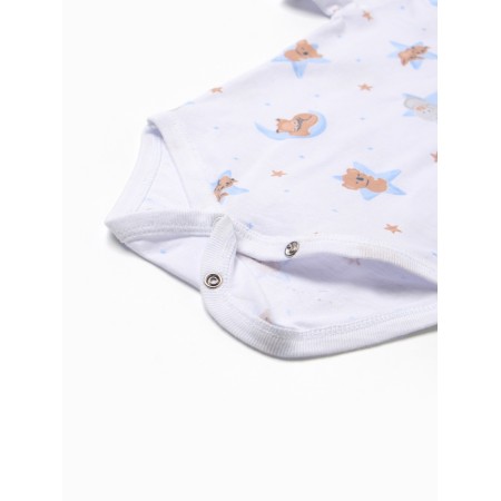 Body baby with short sleeve "Dream", Milk/Blue color, Height 80-3