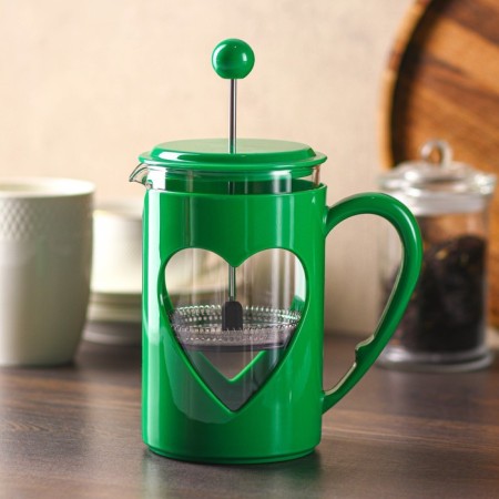 Know -hand jacket kettle - press "Compliment", 800 ml, glass, green color