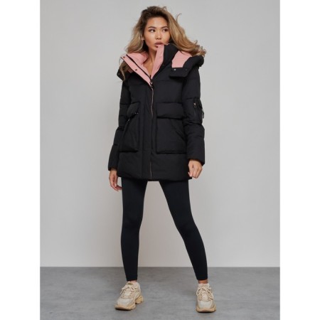 Winter jacket female, size 50, black color-6