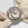 Clip for the scarf "pearl curl", the color is white in matte silver