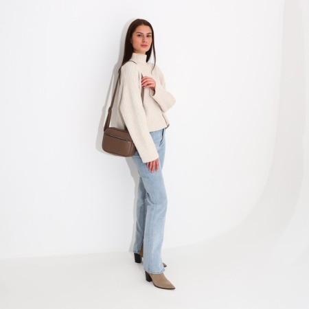 Women's bag over the shoulder Textura, small size, beige color-6