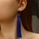 Earrings "Brushes" Harmony, Blue L -brush color 9.5cm