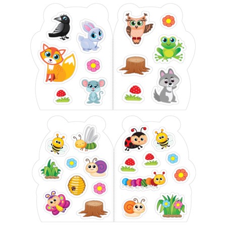 Coloring with stickers set of "kitten and friends", 8 pcs. 12 p.-6