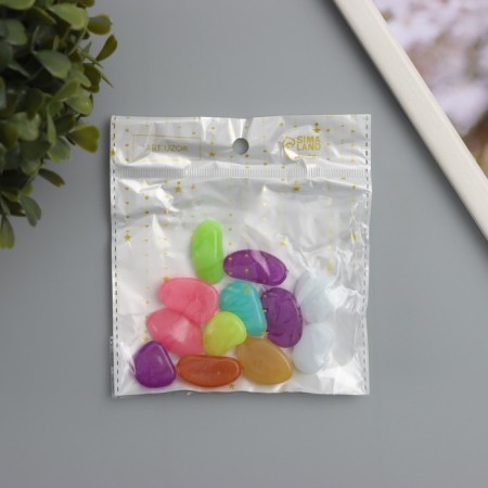 Decor for creativity plastic shines in the dark "multi -colored pebbles" set 12 pcs-3
