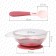Set for feeding: a bowl on the suction cup, with a lid + spoon, pink color, 400 ml.