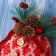Christmas tree decoration "New Year's bag" 12.5x7.5 cm, red