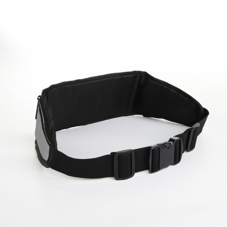 Lightning waist bag, 3 departments, gray color-2