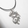 Unisex "Dragon" luminous, color silver on a black lace, 44 cm