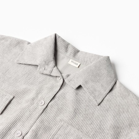 Female blouse minku: Velvet collection color light gray, river 48-6