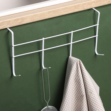 Boal on the door for 4 hooks of the share "Mona", 34.5 × 8.5 × 16 cm, white color-2