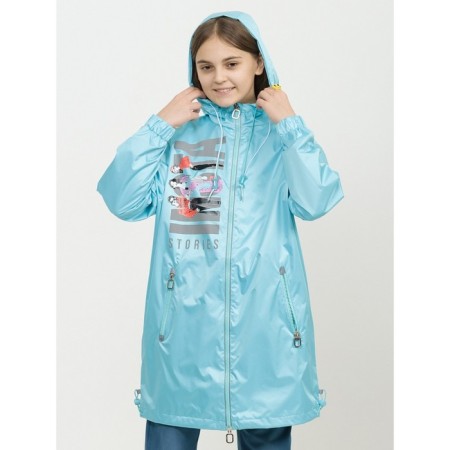 Плащ для девочек, рост 158 см, цвет бирюза-1