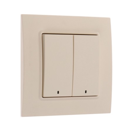 Tot Elegant switch, 10 a, 2 cl., With backlight, hidden, beige-1