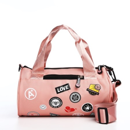 Youth bag with a zipper, pink color-1