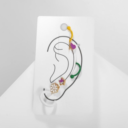 Earrings "Kaffa" Fantasy, set of 5 pcs., Colored with gold-2
