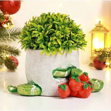 Figure pot "Snake with apples" color, 10x22cm-1