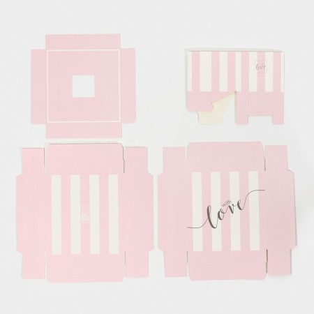 Gift box for flowers with a vase and PVC windows folding, packaging, "With Love", 16 x 23 x 16 cm-4
